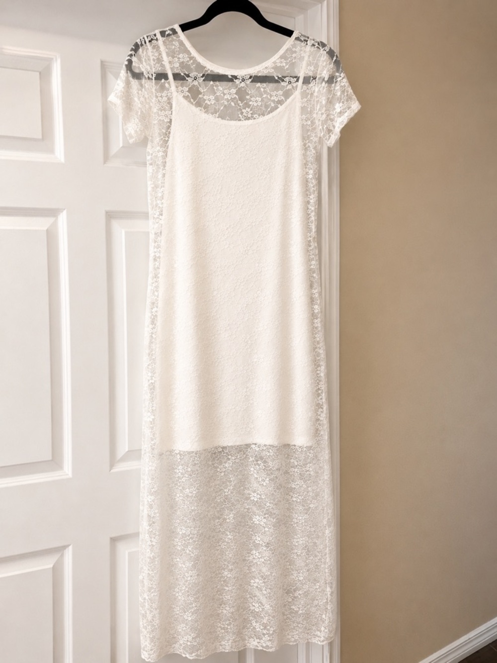 NWT Wild Fable White Lace Sheer Maxi Dress Cover Up Size Small